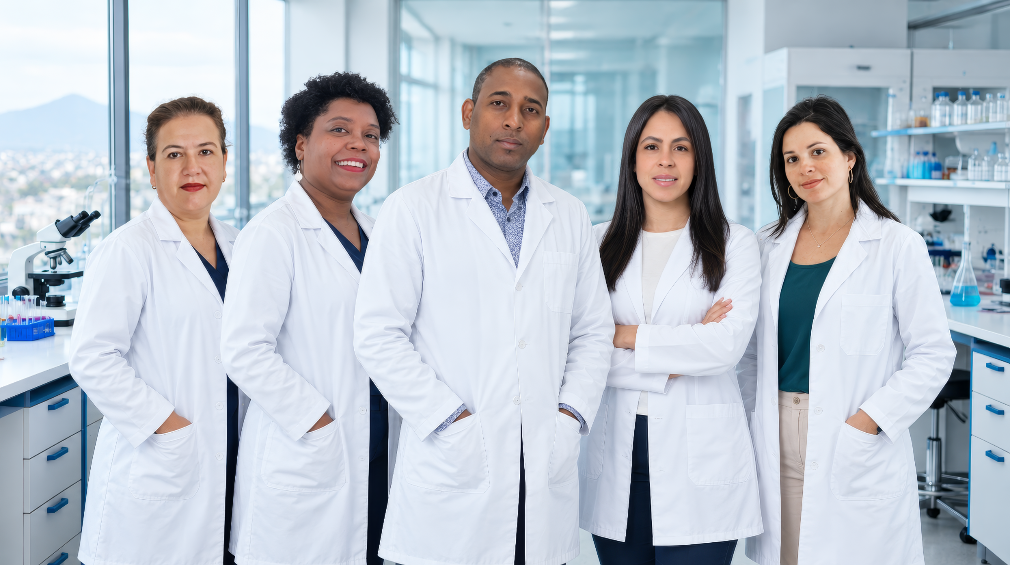 Equipo de Grupo LifEscozul® en un laboratorio